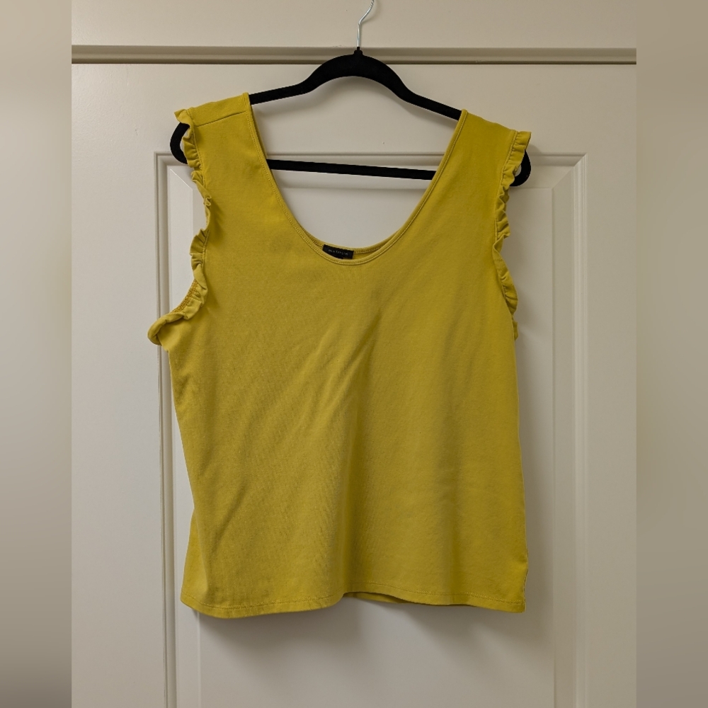 Ann Taylor - Mustard Ruffle Sleeve Tank Top Size XXL